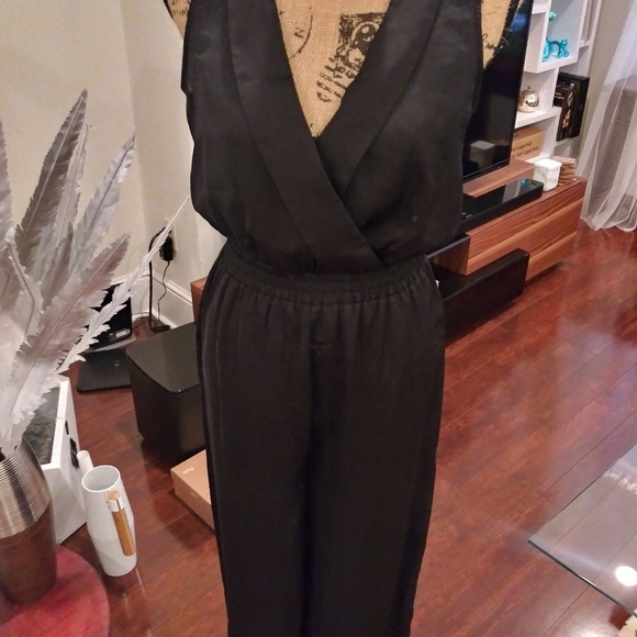 Arden B Pants - Arden B Silk And Lace Back One Piece Pant Jumper